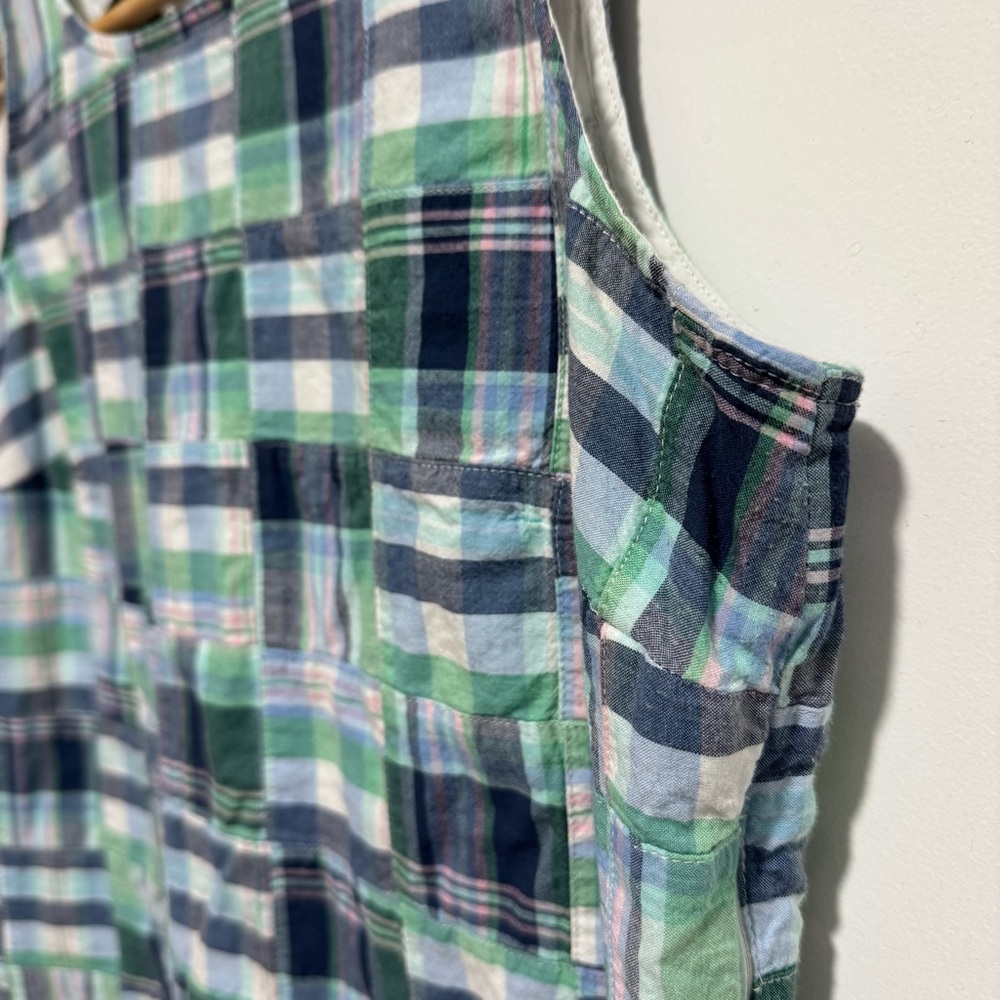 Talbots Cotton Patchwork Plaid Button Back Sleeve… - image 4